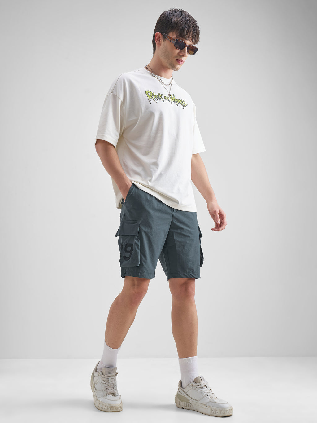 Highlander Men Blue Slim Fit Cargo Shorts - Blue - Image 2