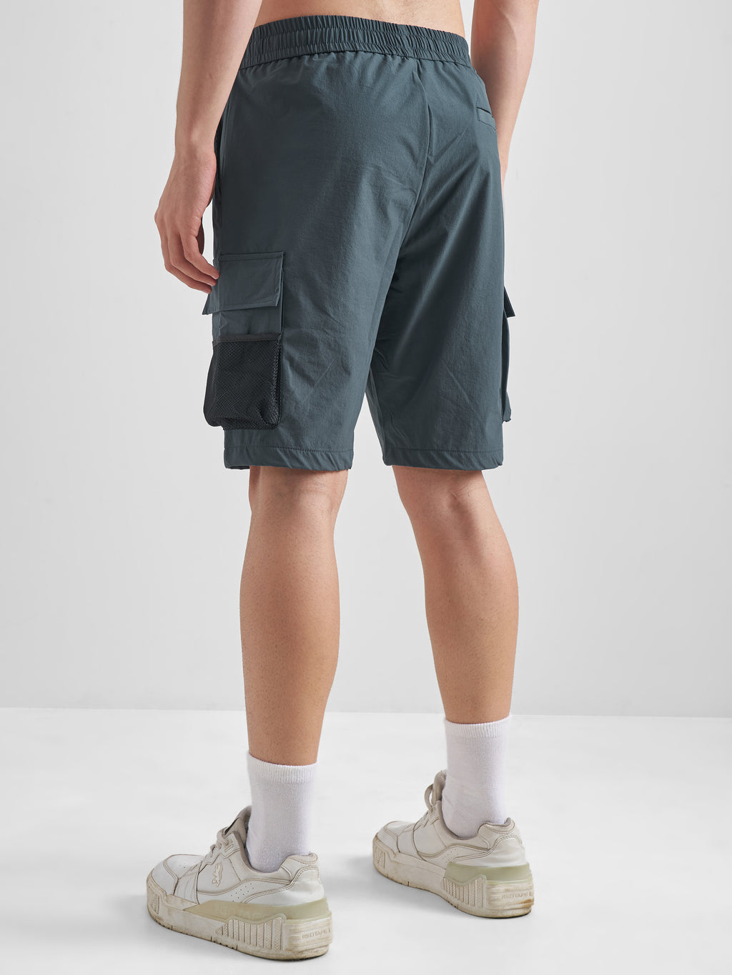 Highlander Men Blue Slim Fit Cargo Shorts - Blue - Image 3