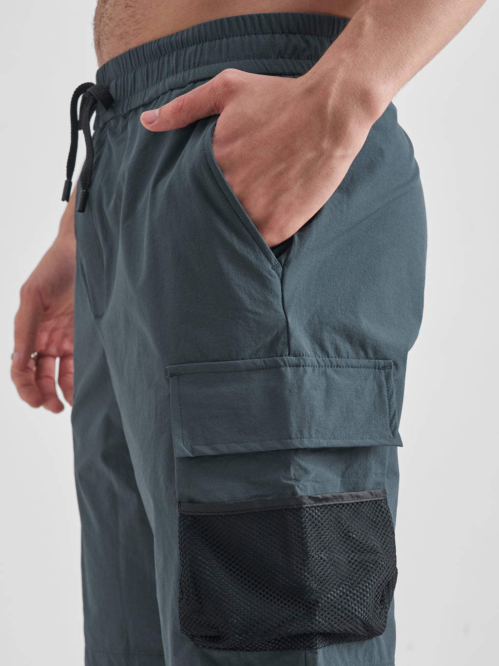 Highlander Men Blue Slim Fit Cargo Shorts - Blue - Image 7