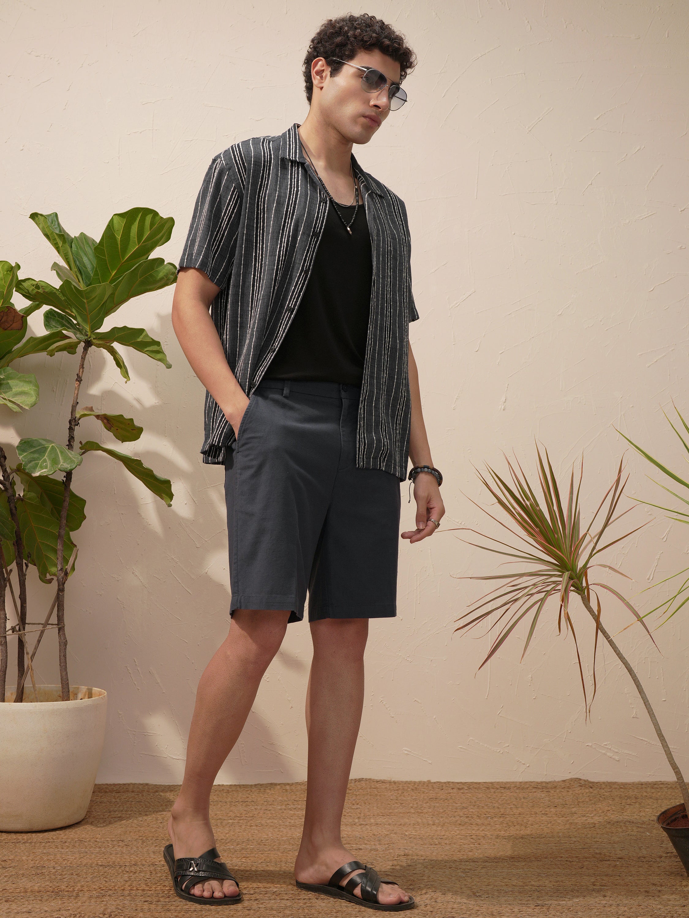 Highlander Men Navy Blue Relaxed Fit Shorts - Navy Blue - Image 2