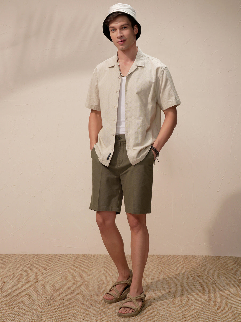 Highlander Men Olive Relaxed Fit Shorts - Olive - Image 2