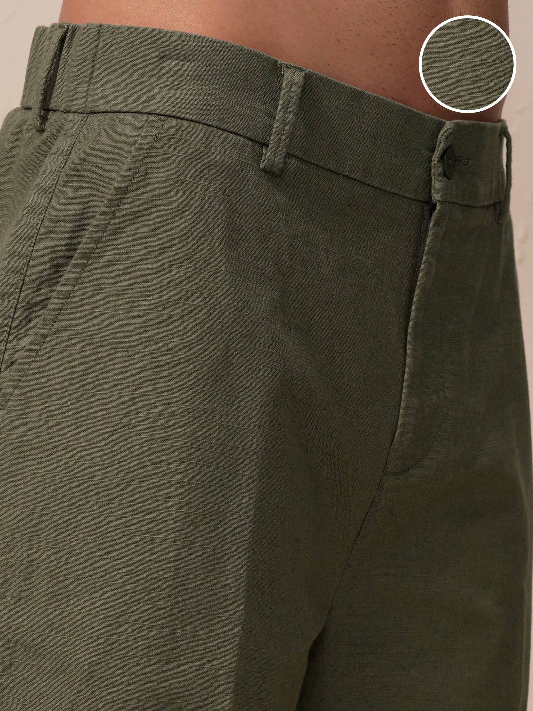 Highlander Men Green Relaxed Fit Shorts - Green - Image 5