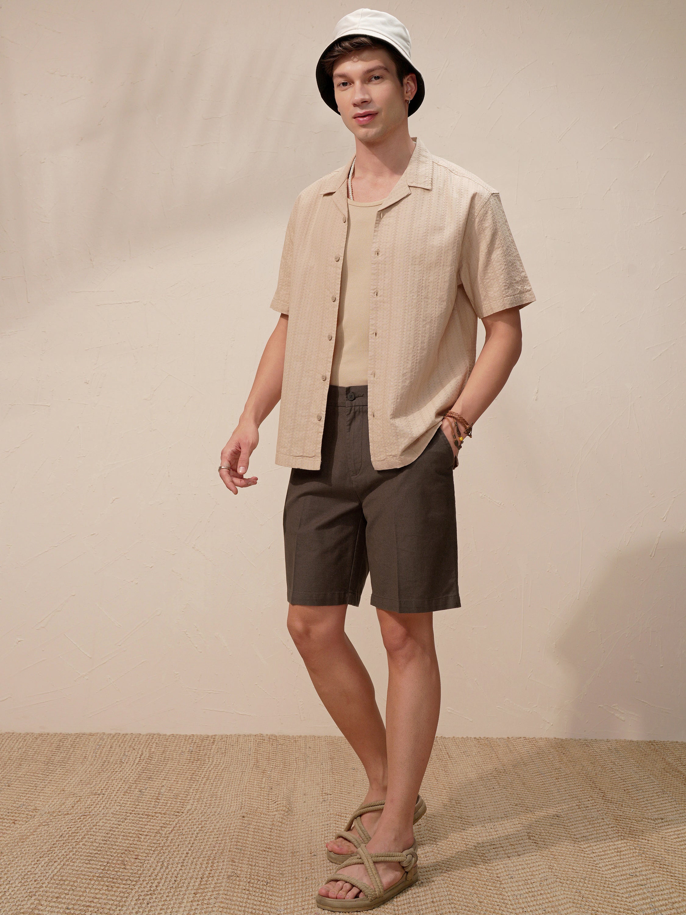 Highlander Men Brown Relaxed Fit Shorts - Brown - Image 2