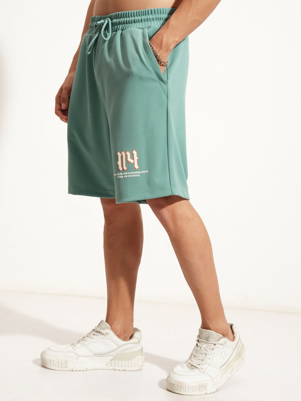 Highlander Men Green Loose Fit Shorts - Green - Image 4