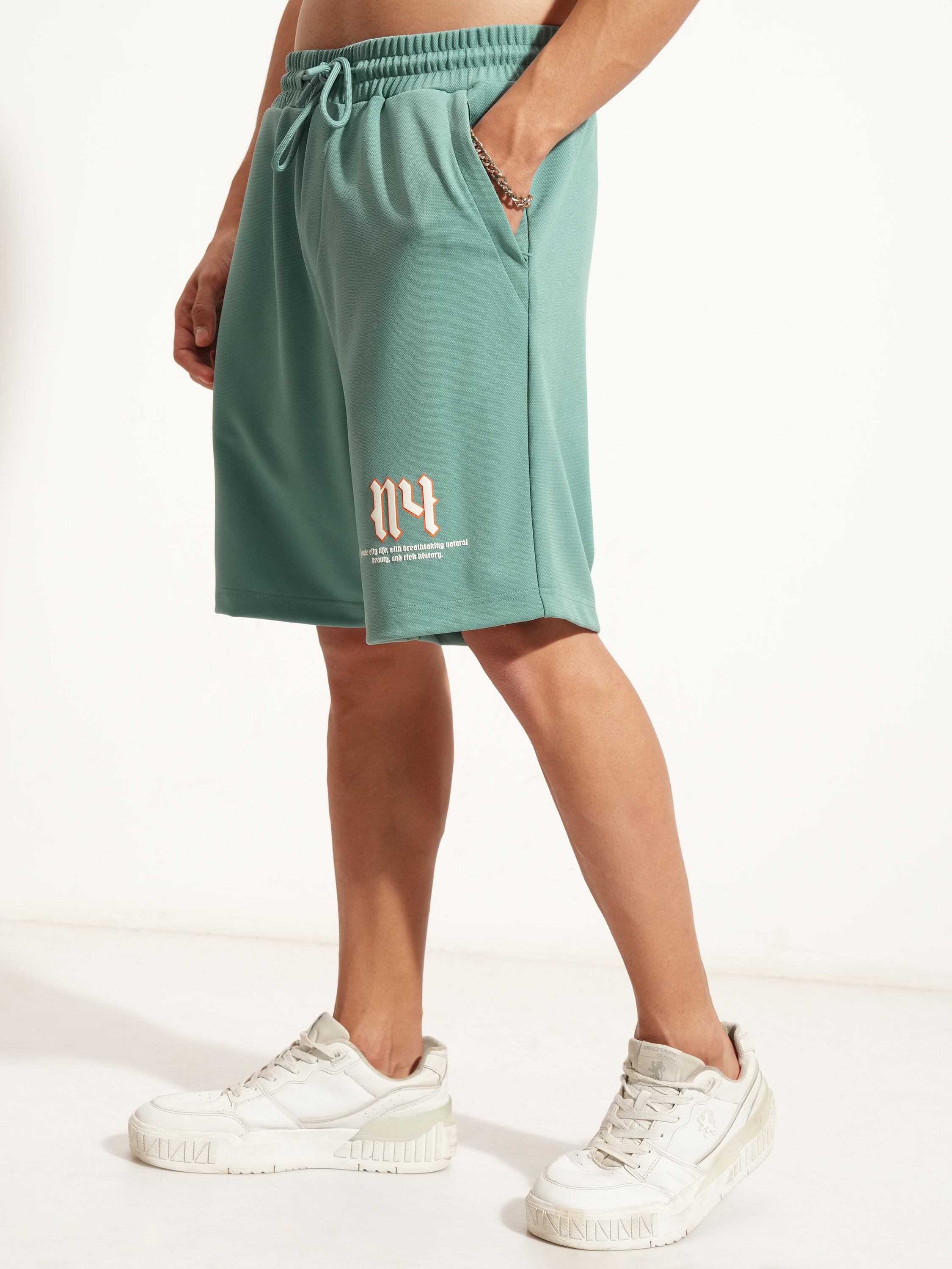 Highlander Men Green Loose Fit Shorts - Green - Image 4