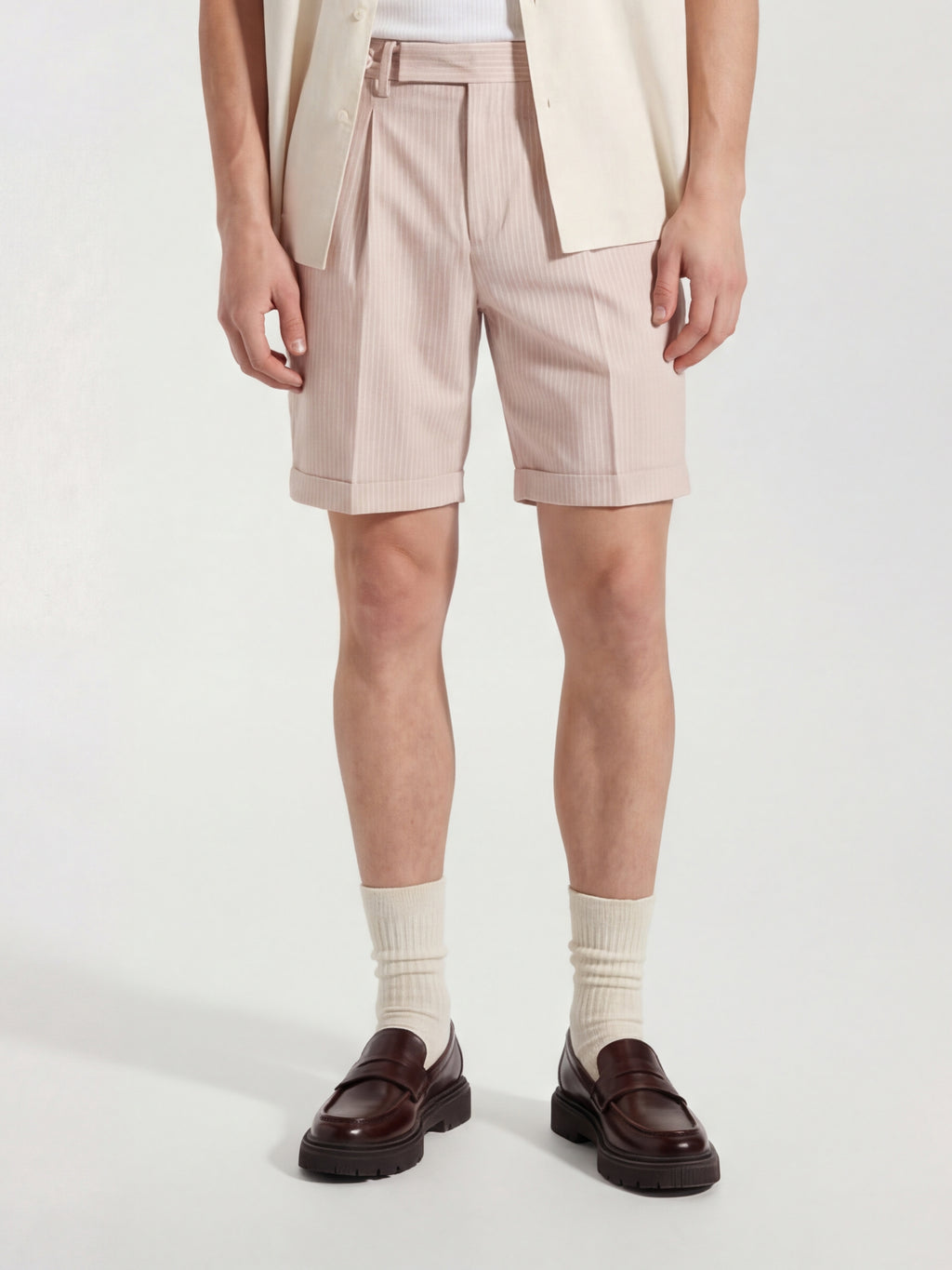 Highlander Men Pink Relaxed Fit Chino Shorts - Pink - Image 1
