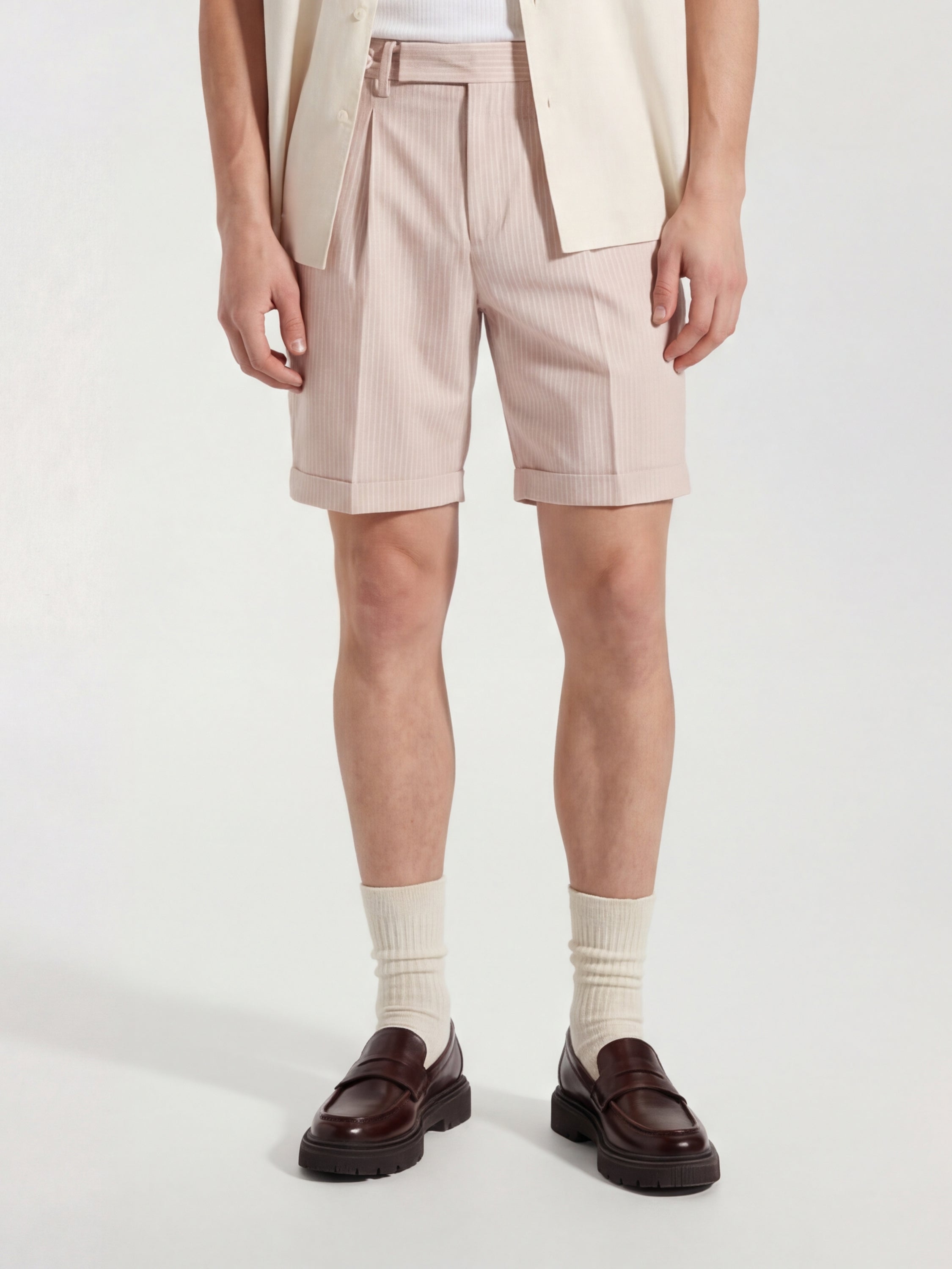 Highlander Men Pink Relaxed Fit Chino Shorts - Pink - Image 1