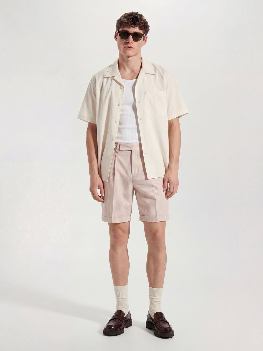 Highlander Men Pink Relaxed Fit Chino Shorts - Pink - Image 2