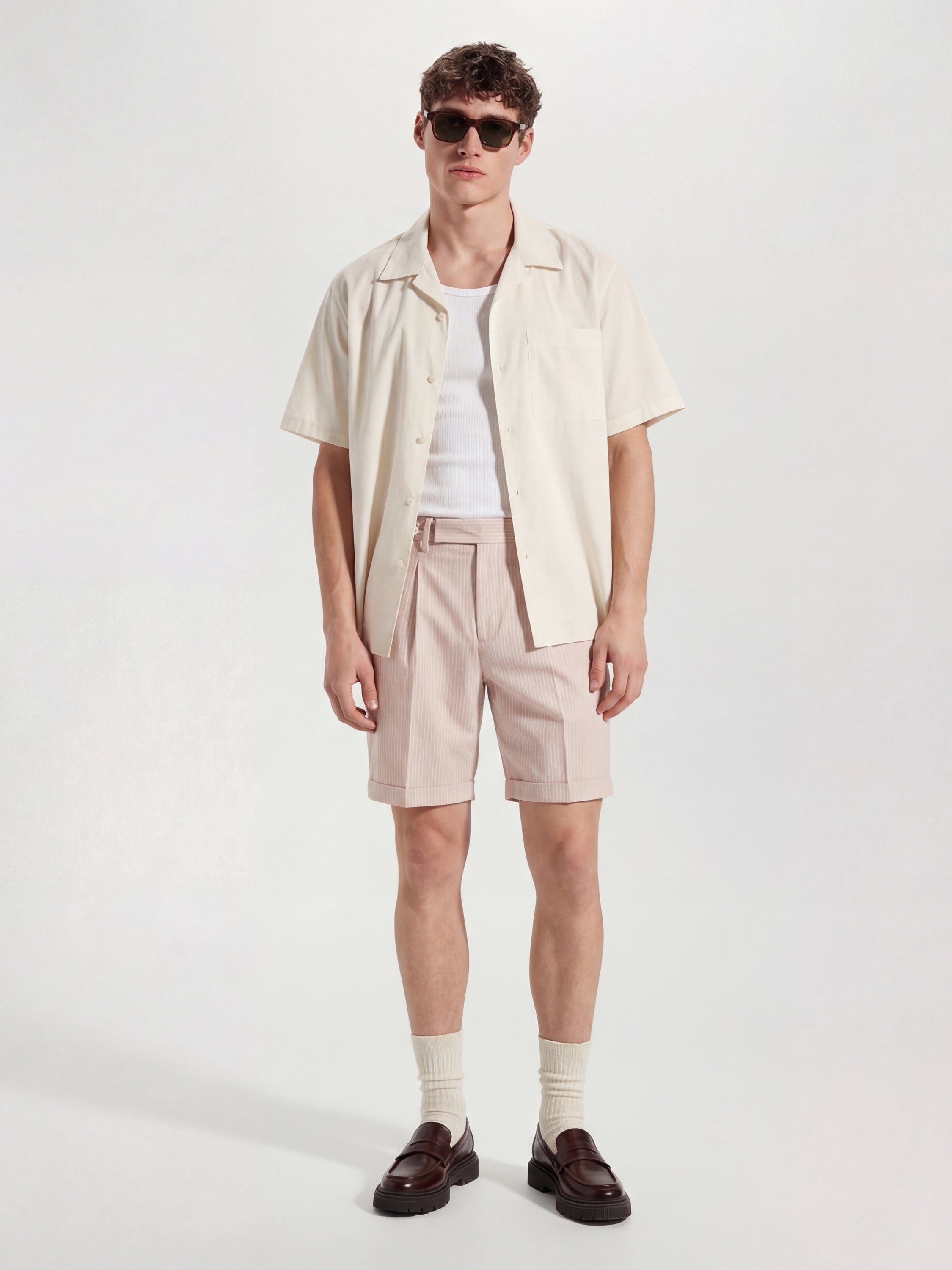 Highlander Men Pink Relaxed Fit Chino Shorts - Pink - Image 2