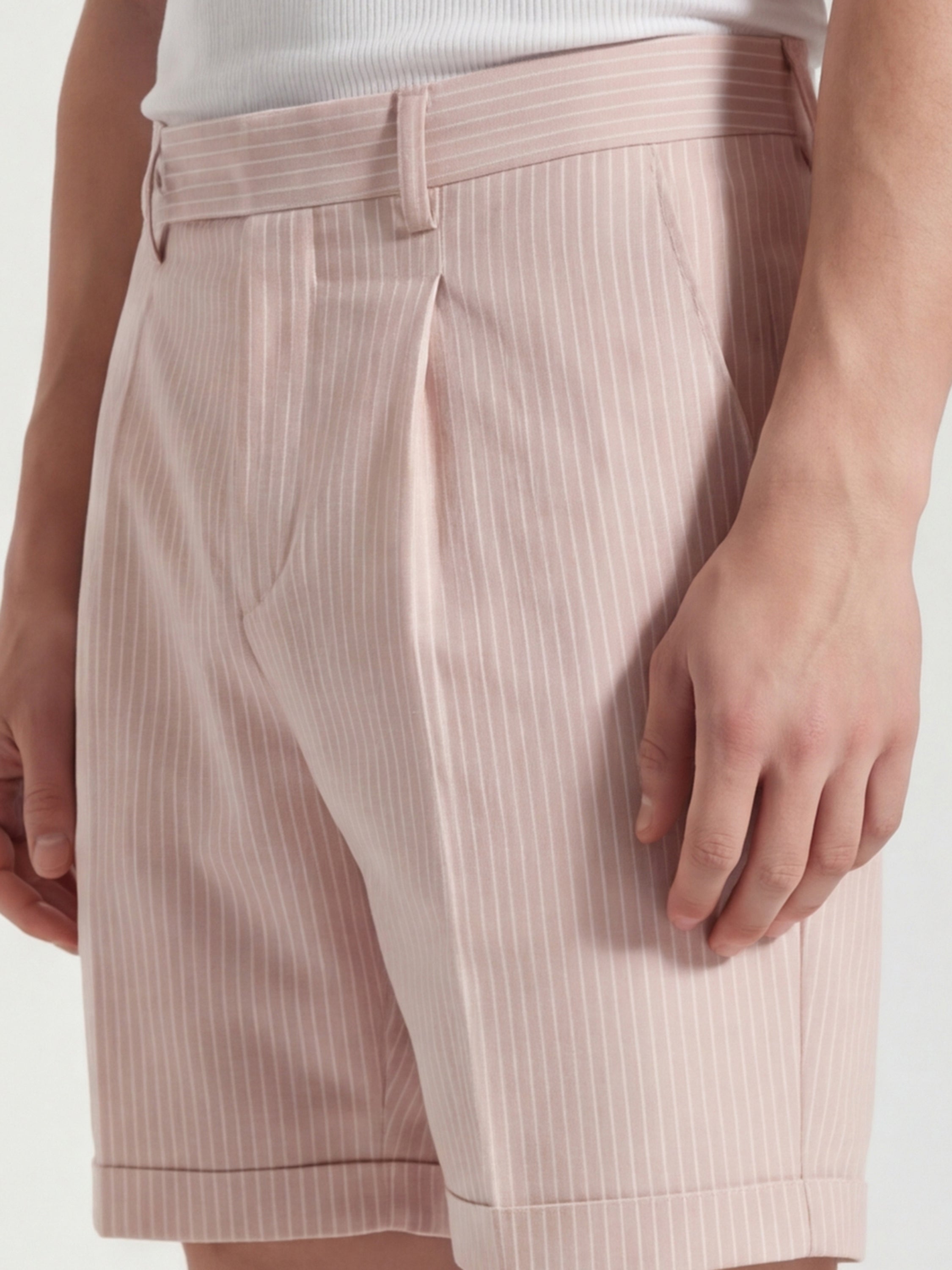 Highlander Men Pink Relaxed Fit Chino Shorts - Pink - Image 5