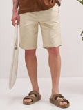 Highlander Men Cream Slim Fit Chino Shorts - Cream - Image 1