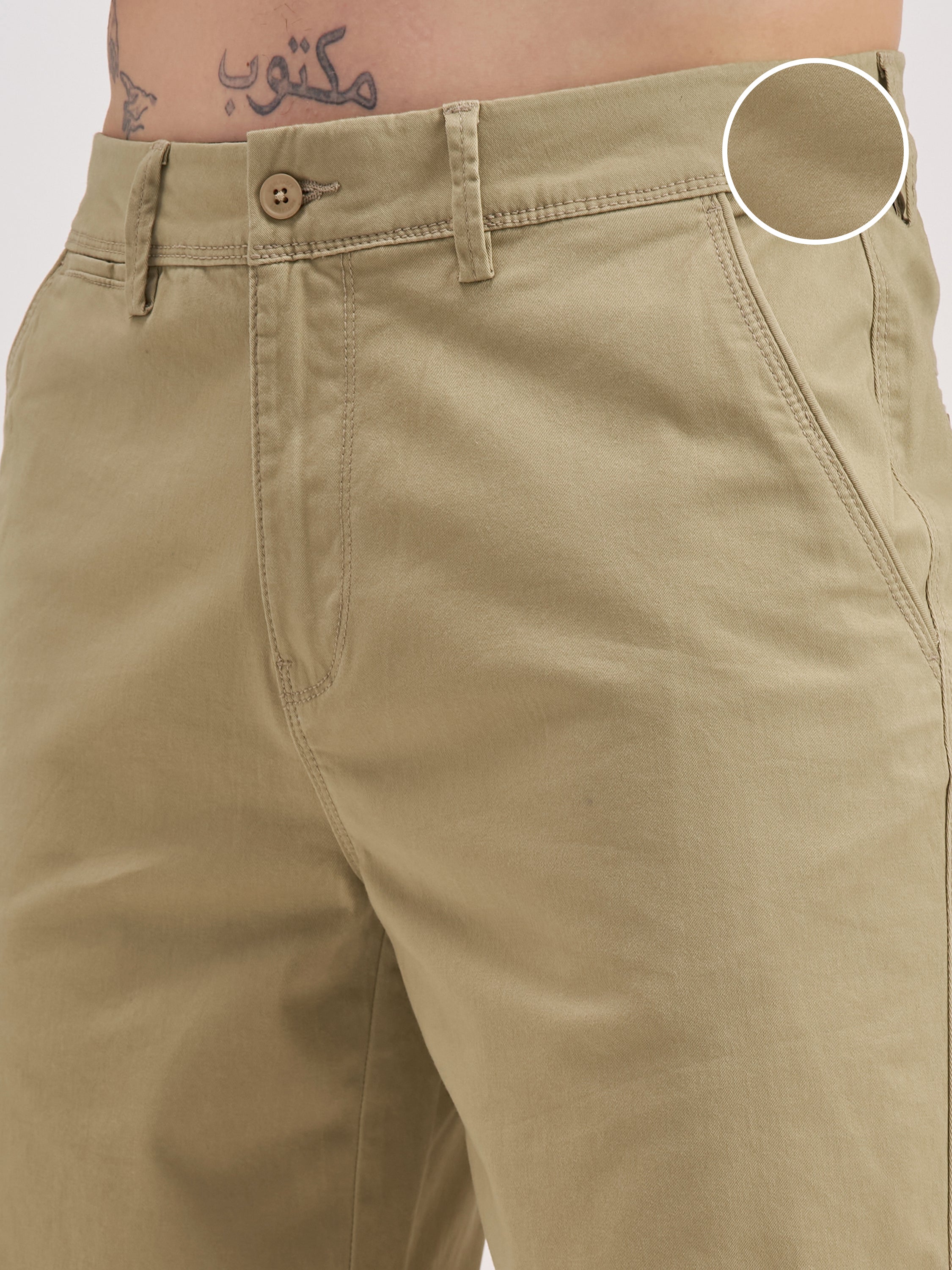 Highlander Men Beige Slim Fit Chino Shorts - Beige - Image 5