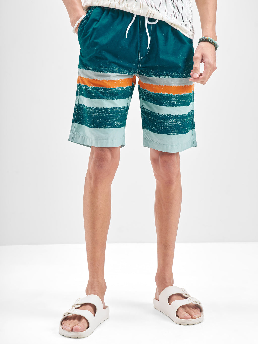 Highlander Men Teal Regular Fit Shorts - Teal - Image 1