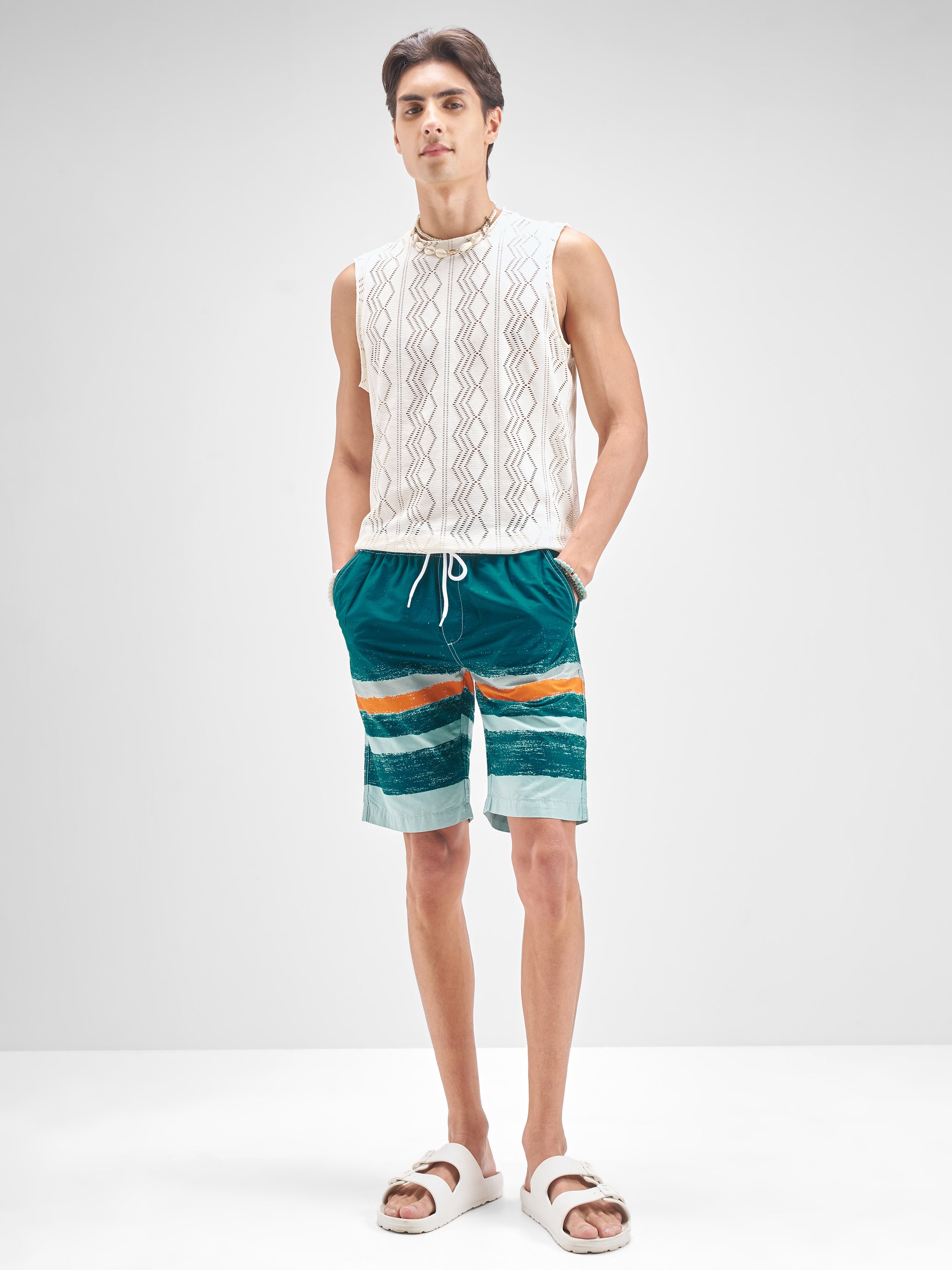 Highlander Men Teal Regular Fit Shorts - Teal - Image 2