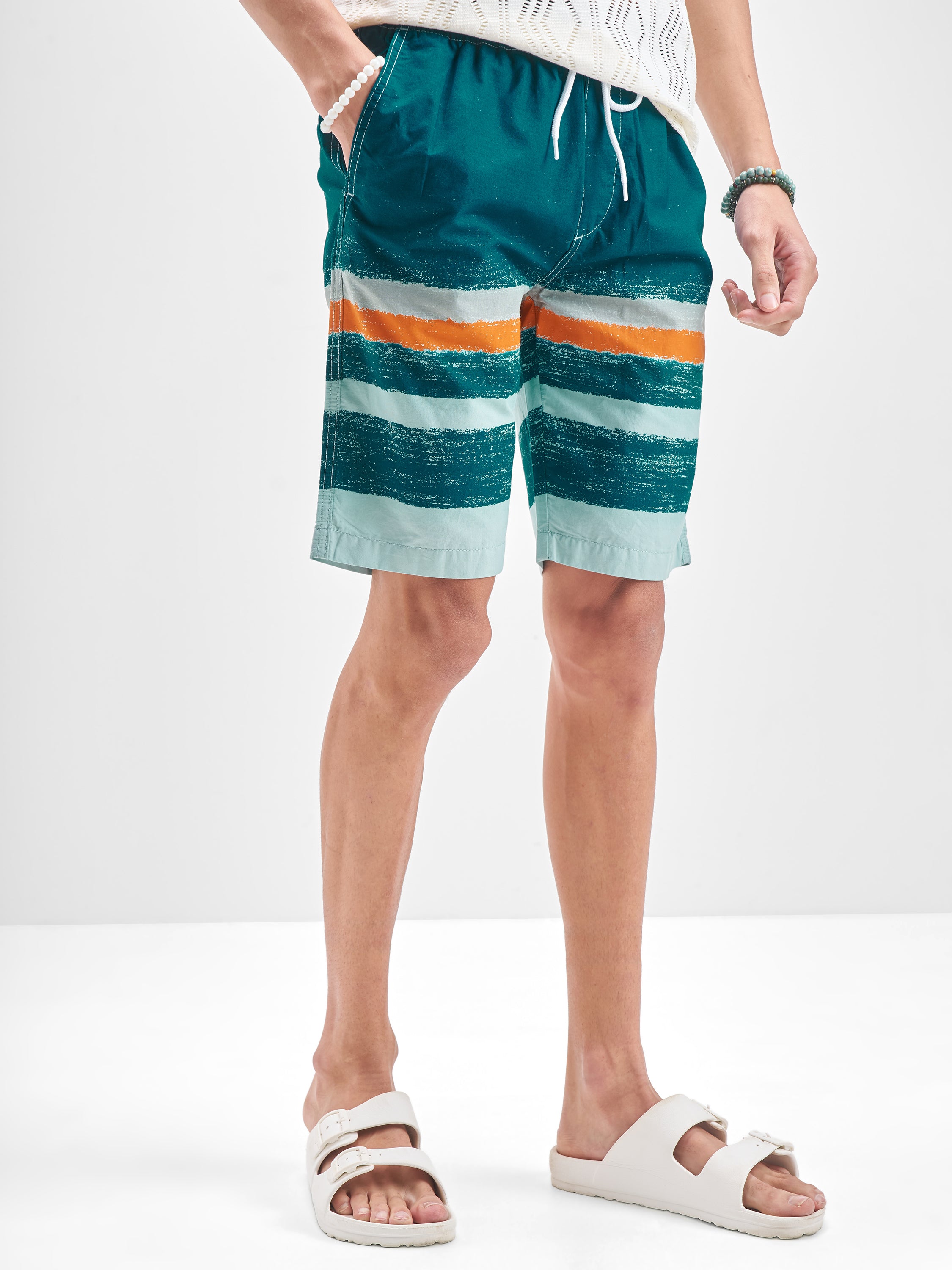 Highlander Men Teal Regular Fit Shorts - Teal - Image 6