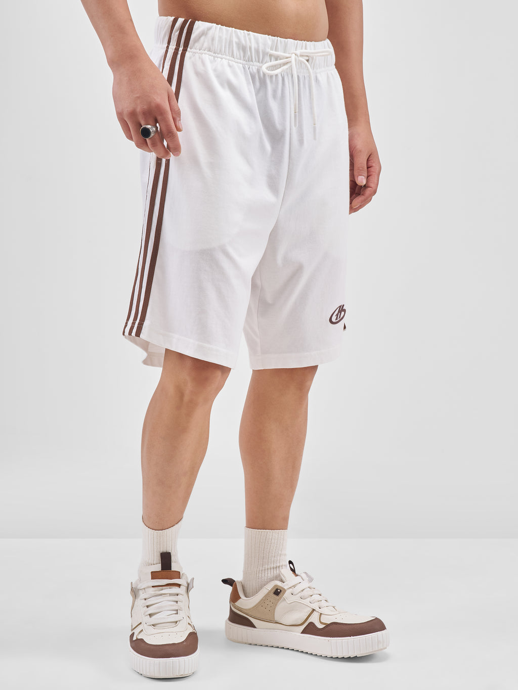 Highlander Men White Relaxed Fit Regular Shorts - White - Image 6