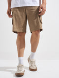 Highlander Men Brown Relaxed Fit Cargo Shorts