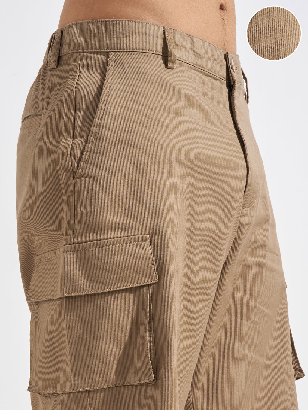 Highlander Men Brown Relaxed Fit Cargo Shorts