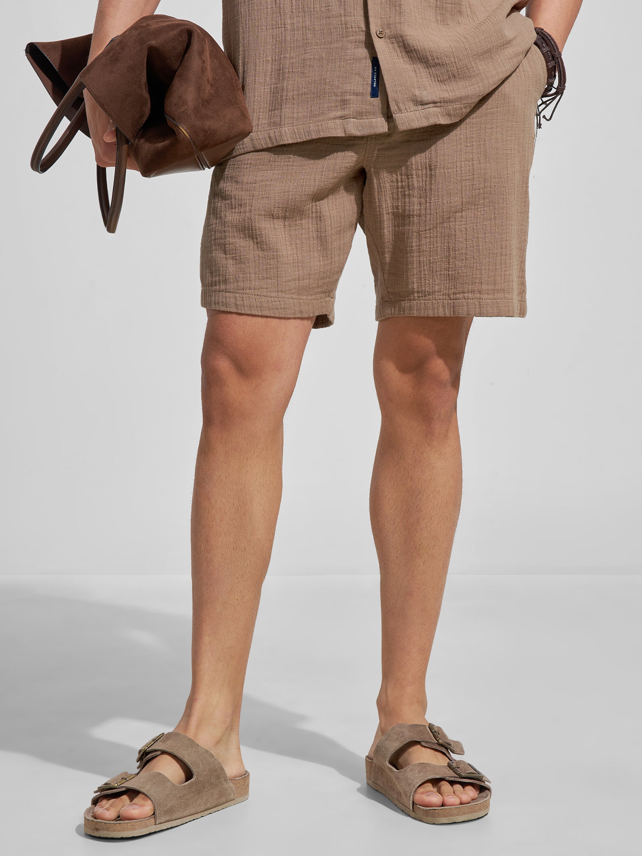Highlander Men Brown Relaxed Fit Regular Shorts