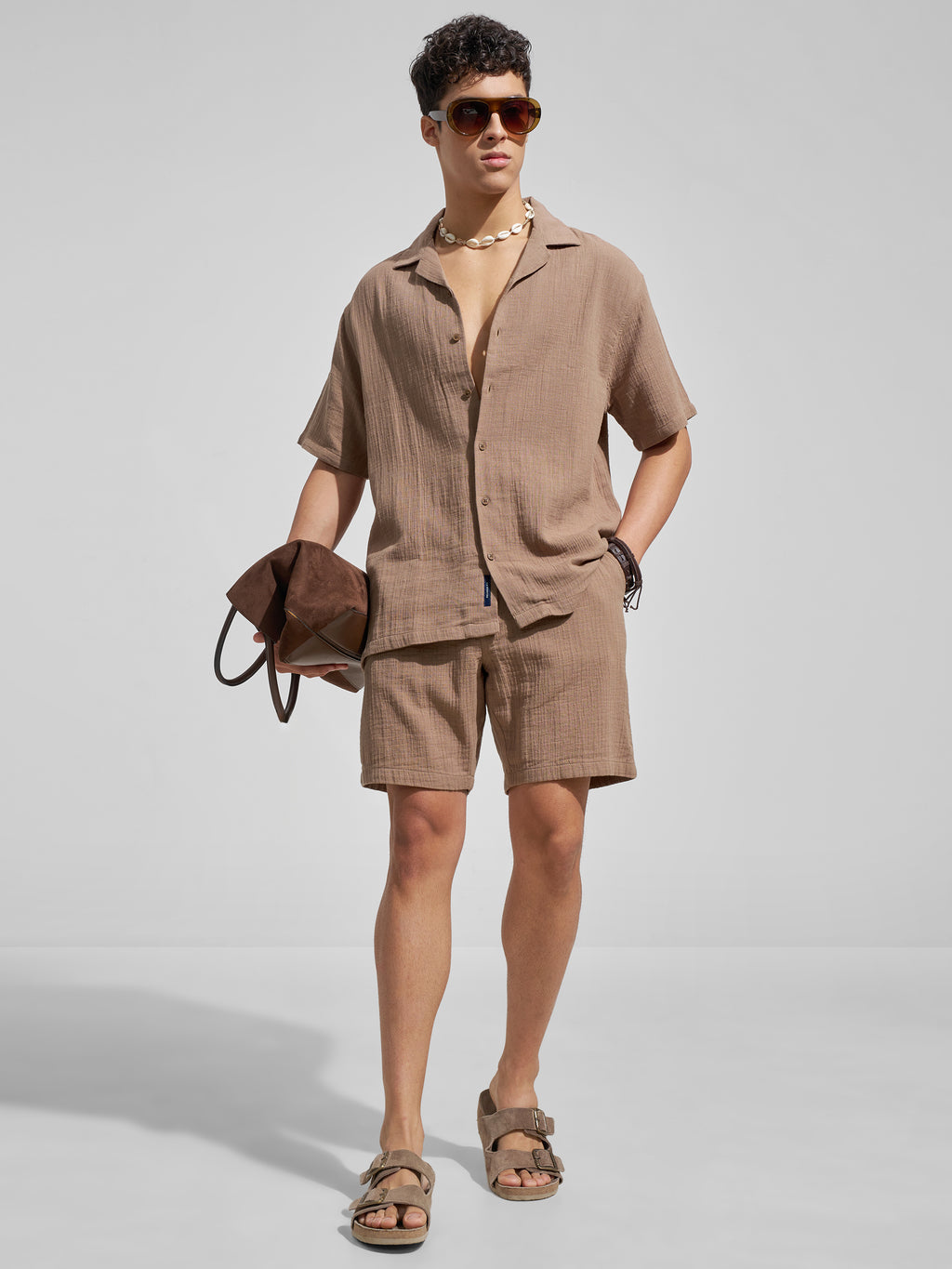 Highlander Men Brown Relaxed Fit Regular Shorts