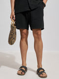 Highlander Men Black Relaxed Fit Regular Shorts