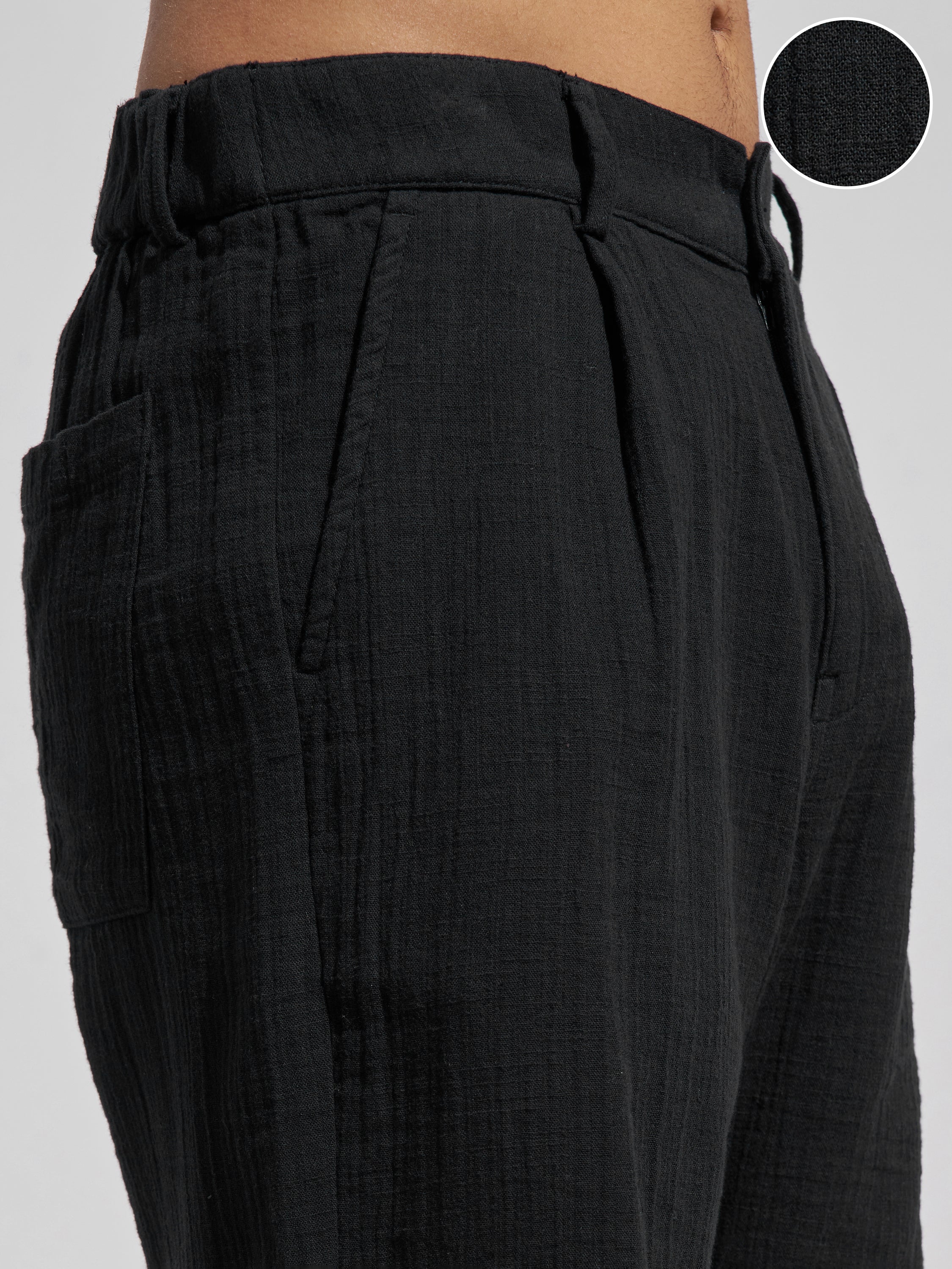 Highlander Men Black Relaxed Fit Regular Shorts