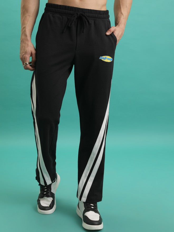 Men Relaxed Fit Track Pants - Black - Image 1
