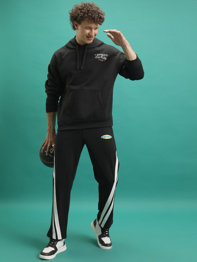 Men Relaxed Fit Track Pants - Black - Image 2