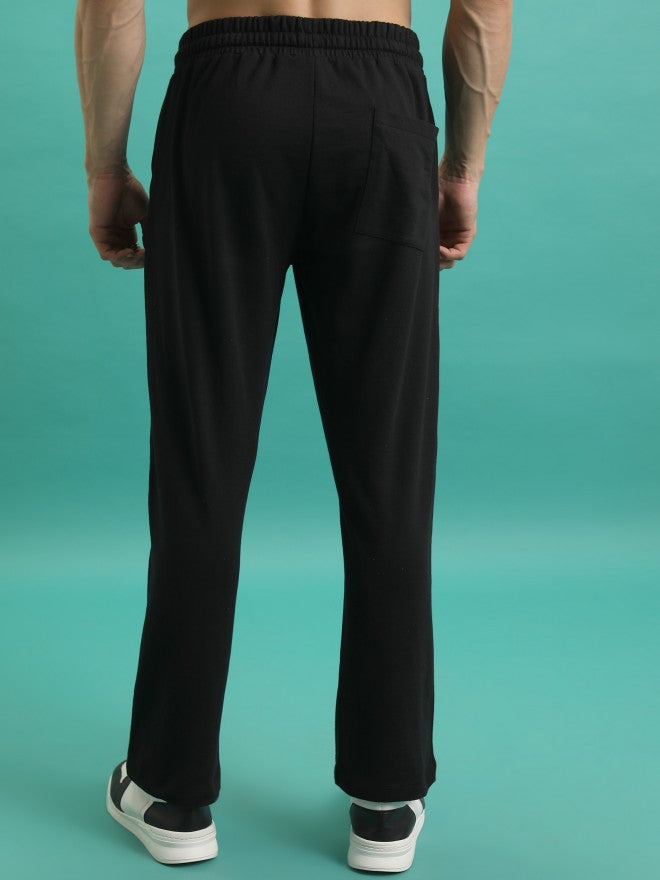 Men Relaxed Fit Track Pants - Black - Image 3