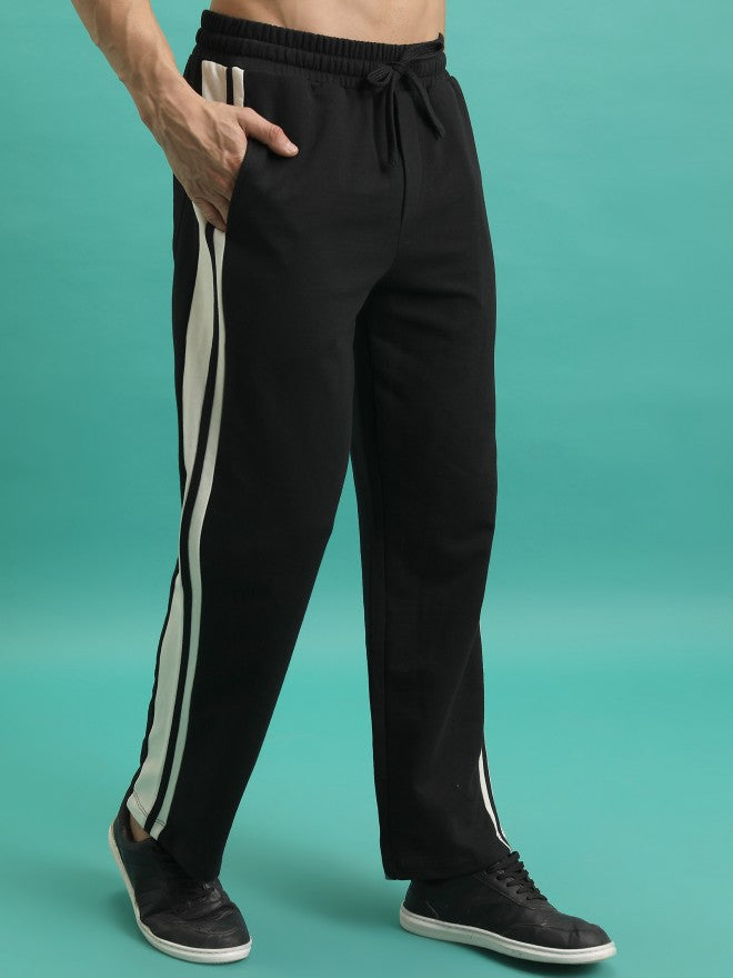 Men Relaxed Fit Track Pants - Black - Image 1