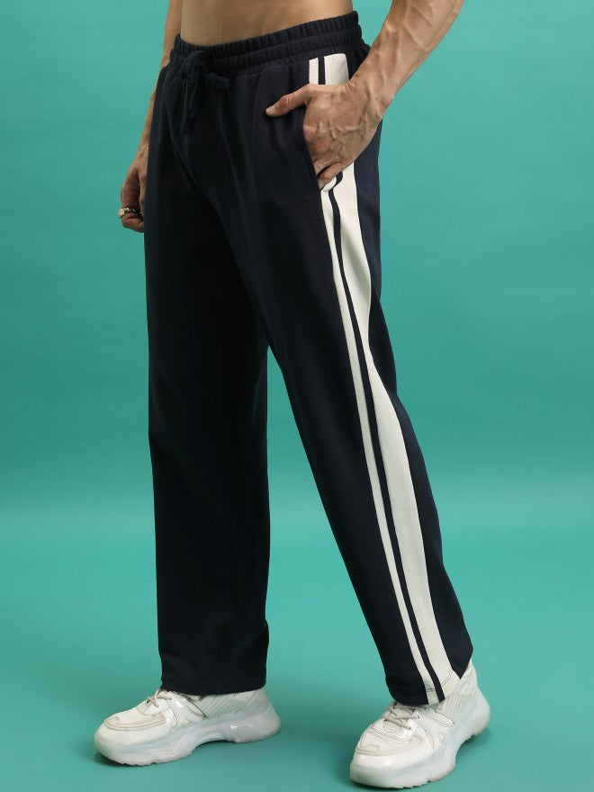 Men Relaxed Fit Track Pants - Navy Blue - Image 4