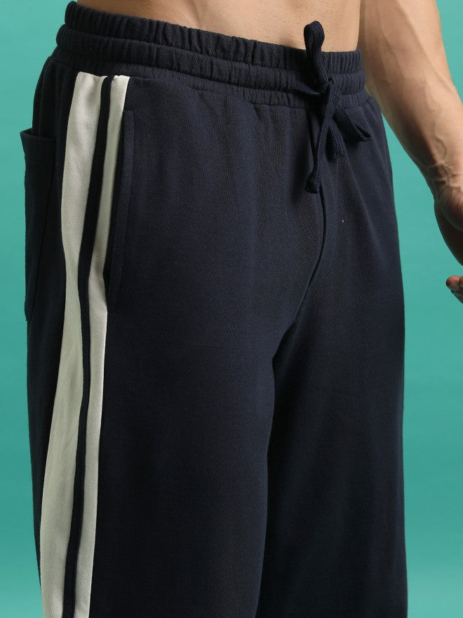 Men Relaxed Fit Track Pants - Navy Blue - Image 5