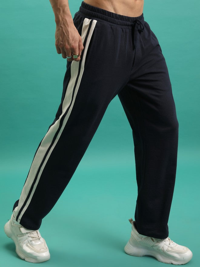 Men Relaxed Fit Track Pants - Navy Blue - Image 6