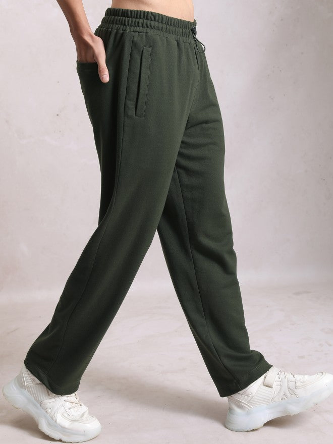 Highlander Men Olive Relaxed Straight Fit Track Pant - Olive - Image 6
