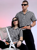 Highlander Unisex Black Checked Boxy Casual Shirt - Black - Image 1