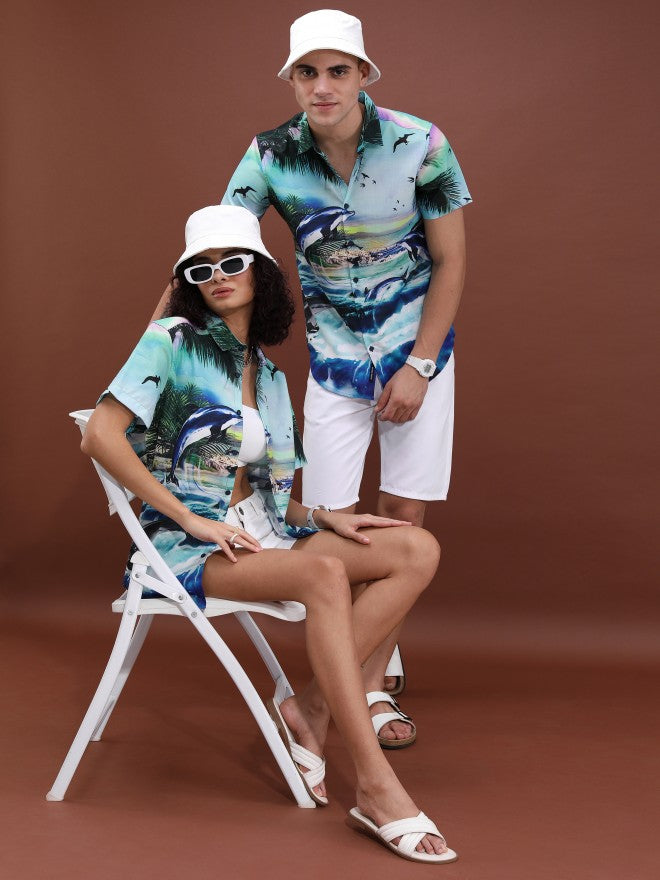 Highlander Unisex Multi Colour Printed Oversized Fit Casual Shirt - Multi - Image 2