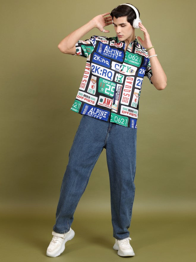 Highlander Men Multi Printed Oversized Fit Casual Shirt - Multi - Image 2