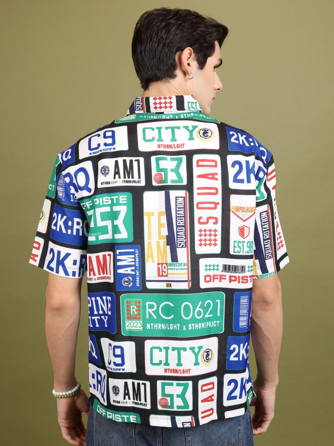 Highlander Men Multi Printed Oversized Fit Casual Shirt - Multi - Image 3