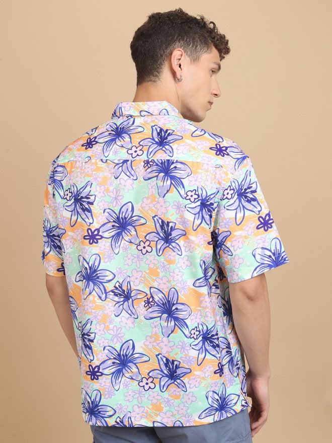 Highlander Men Multi Printed Oversized Fit Casual Shirt - Multi - Image 3