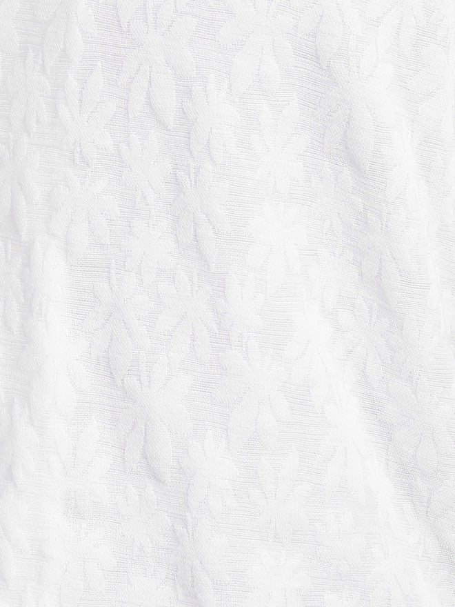 Highlander Men White Self Design Oversized Fit Casual Shirt - White - Image 7