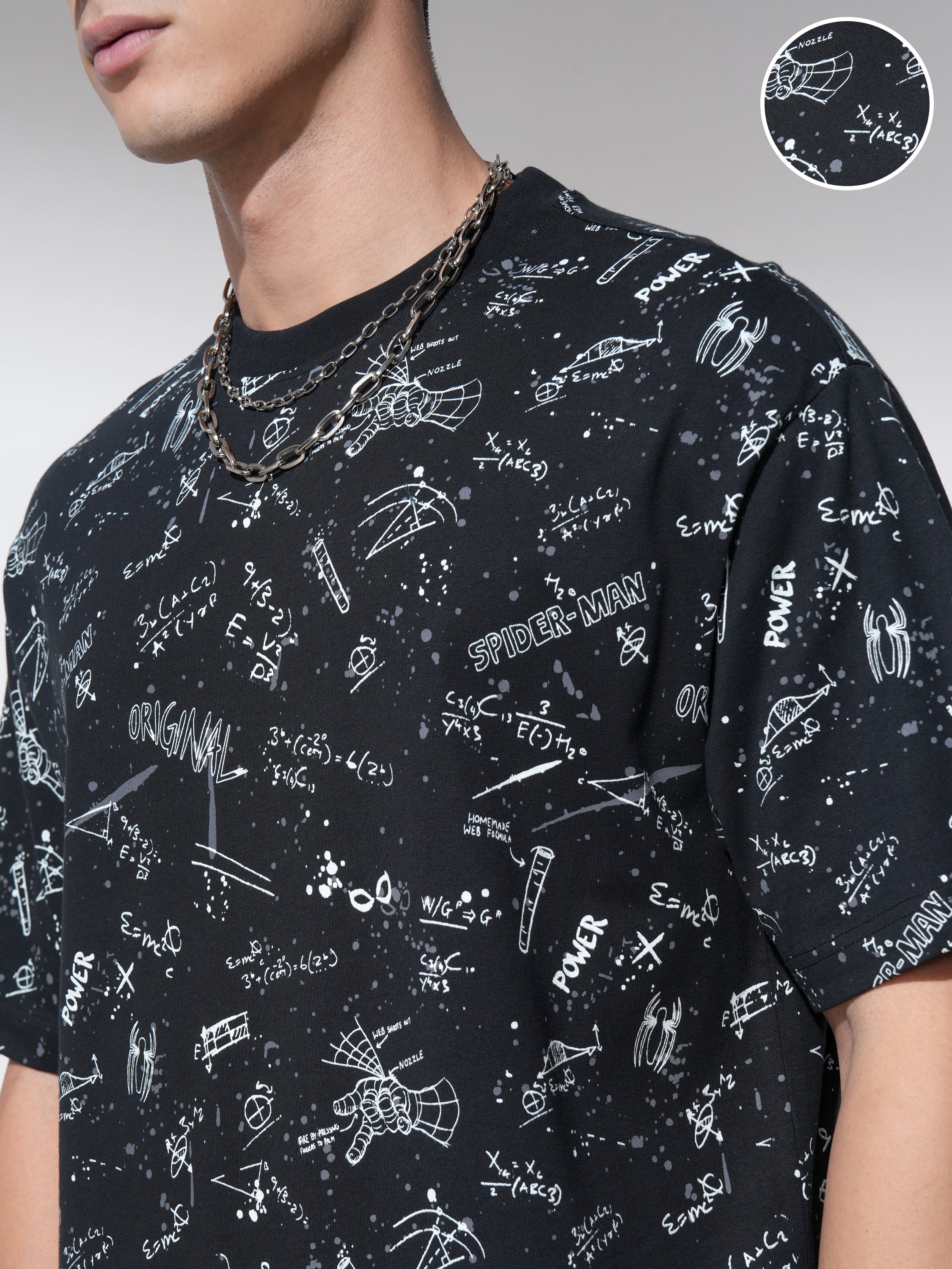 Marvel By Highlander Men Black Spider-Man T-Shirt With Shorts Co-Ords - Black - Image 5