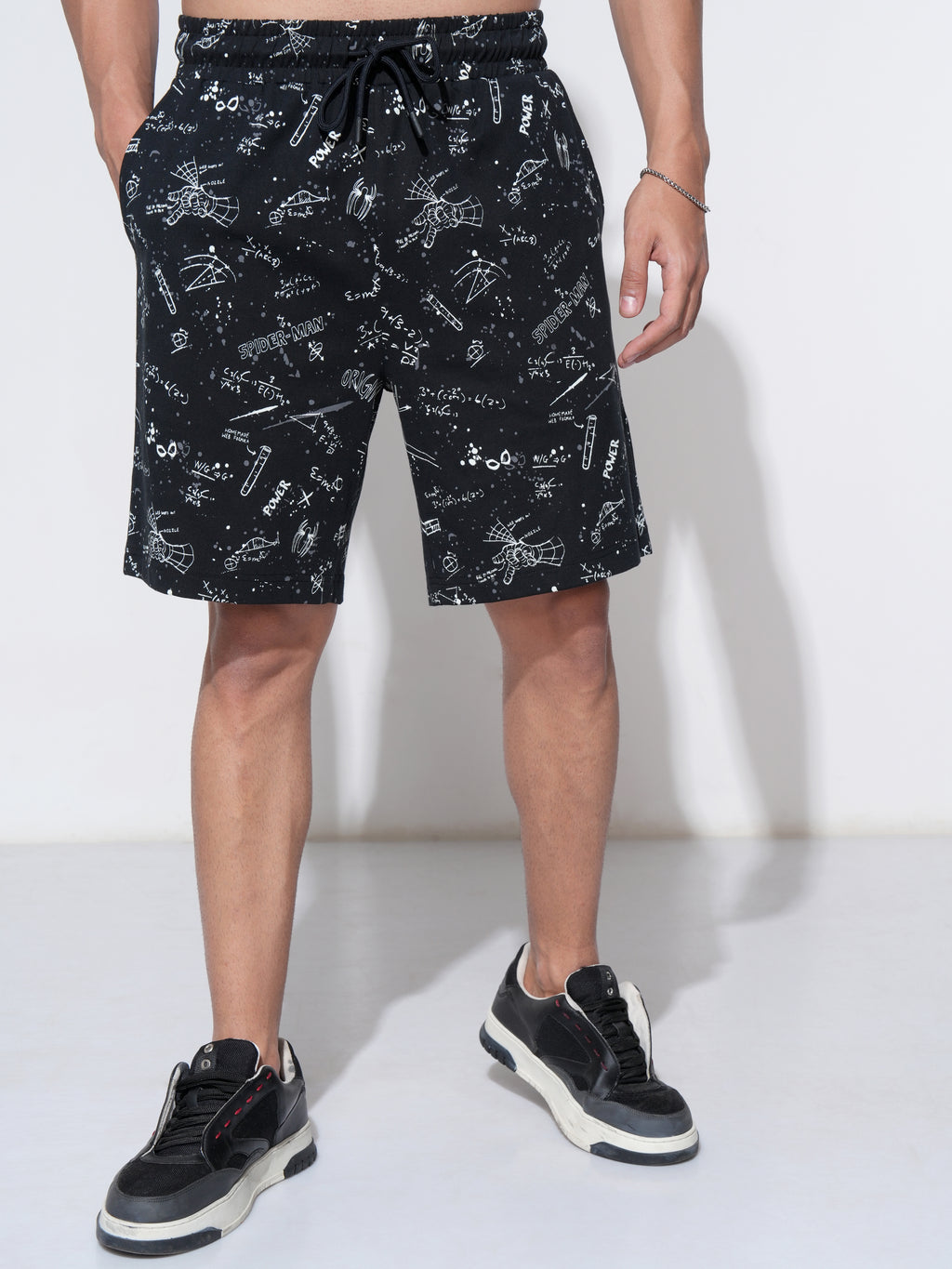 Marvel By Highlander Men Black Spider-Man T-Shirt With Shorts Co-Ords - Black - Image 7