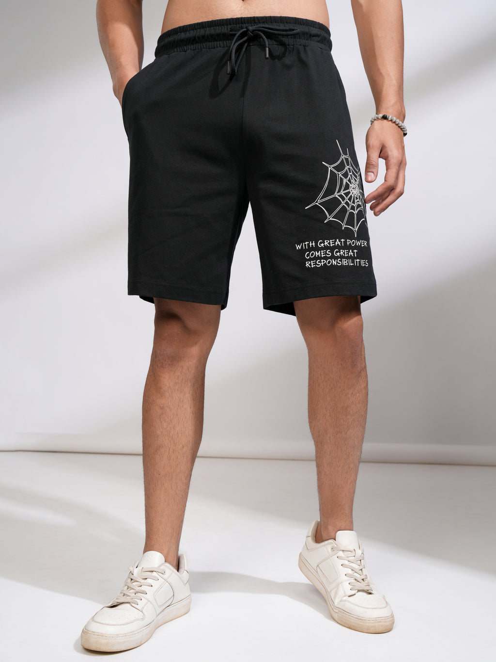 Marvel By Highlander Men Black Spider-Man T-Shirt With Shorts Co-Ords - Black - Image 7