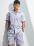 Marvel By Highlander Men Lavender Avengers Shirt With Shorts Co-Ords - Lavender - Image 1
