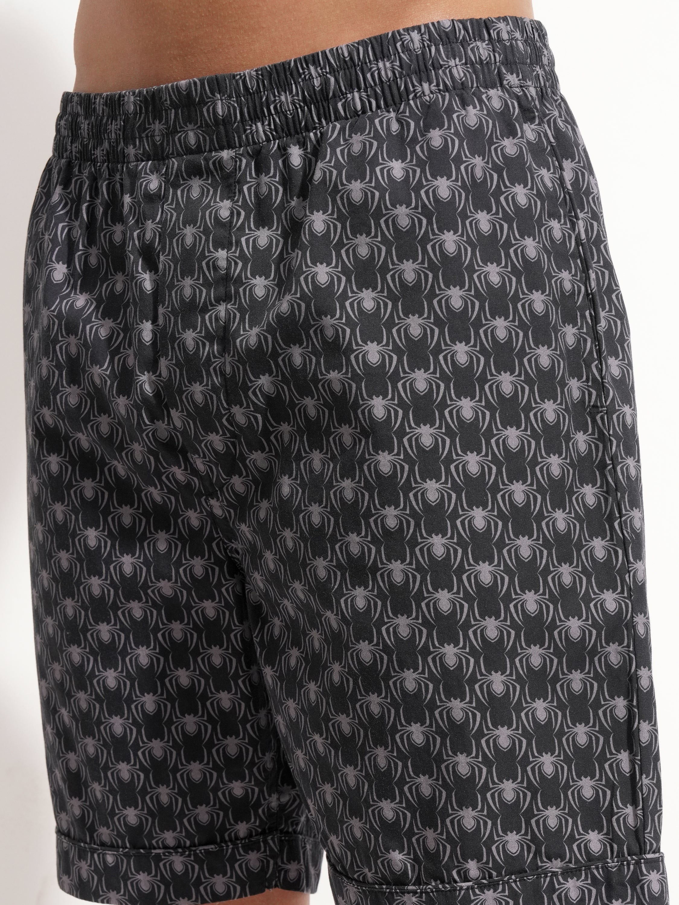 Marvel By Highlander Men Black Spider-Man Shirt With Shorts Co-Ords - Black - Image 7