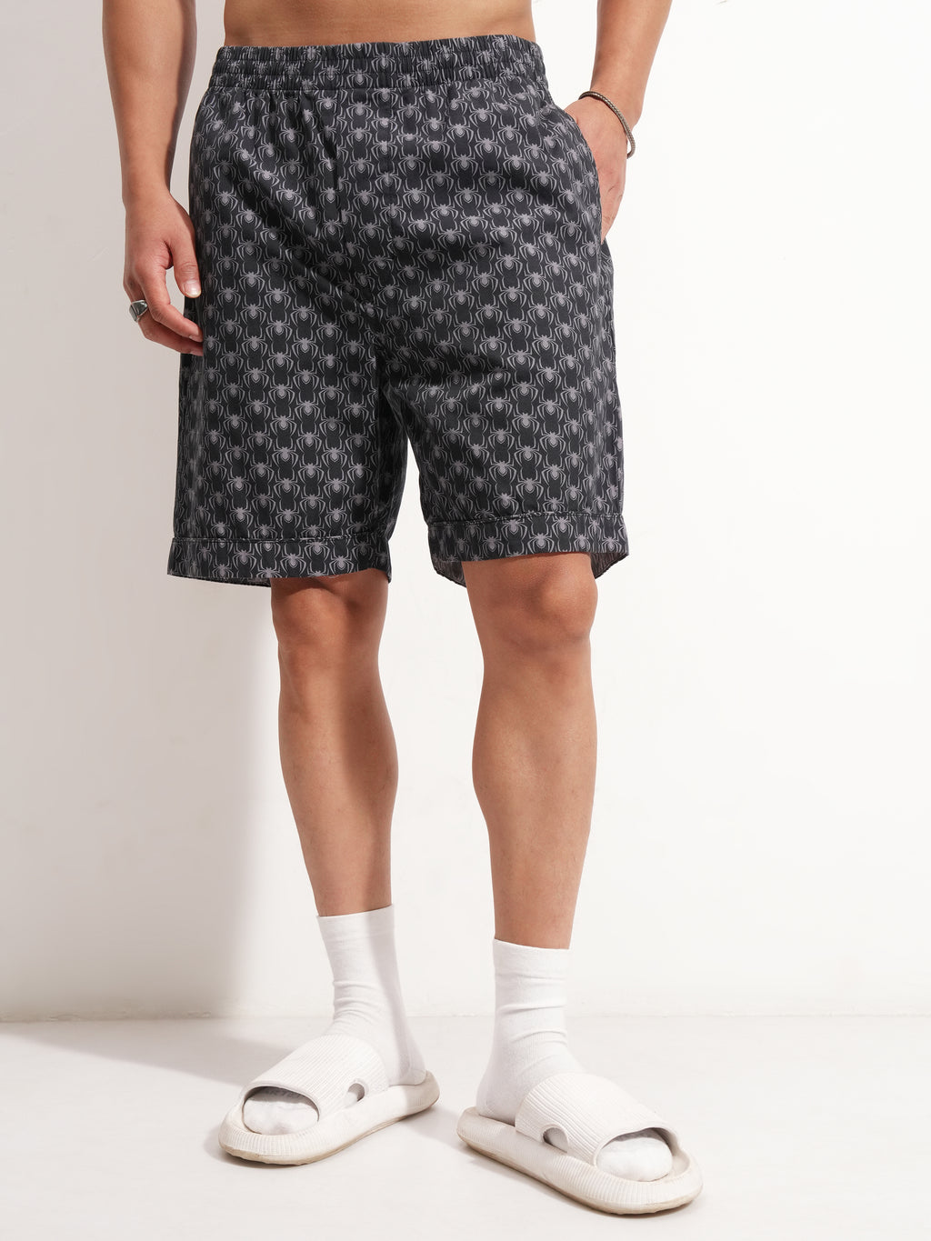 Marvel By Highlander Men Black Spider-Man Shirt With Shorts Co-Ords - Black - Image 8
