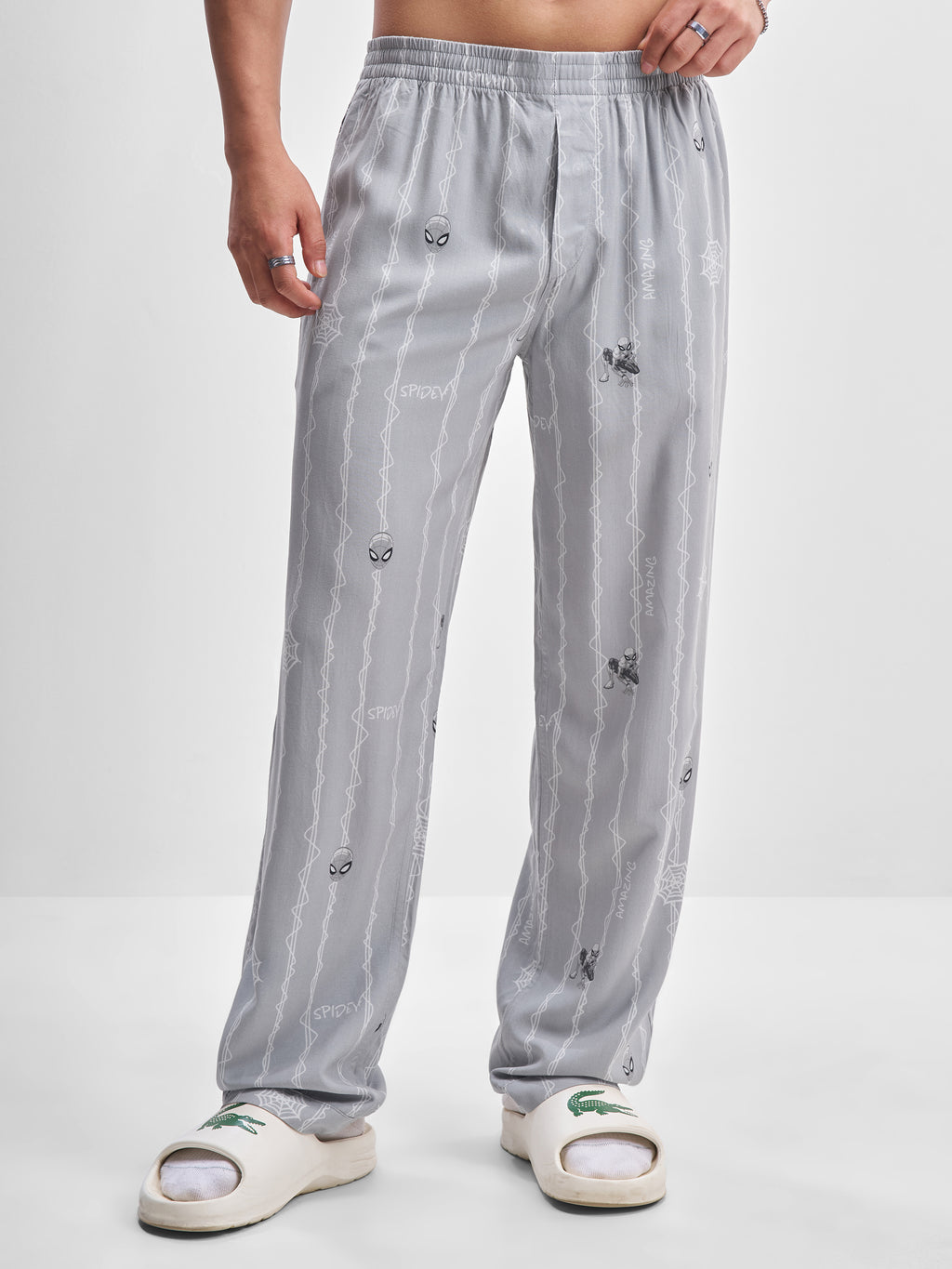 Marvel By Highlander Men Grey Spider-Man Shirt With Trouser Co-Ords - Grey - Image 8