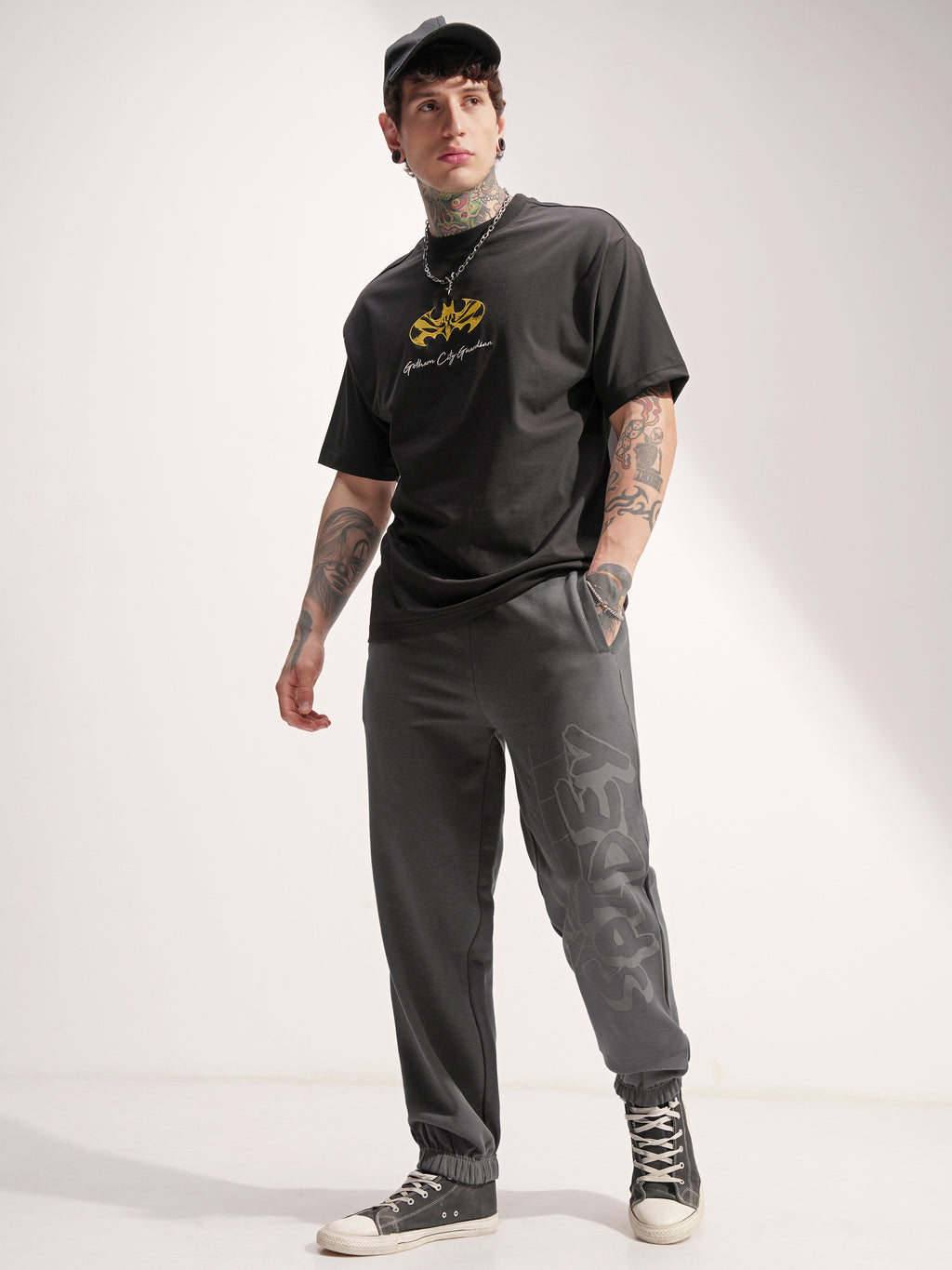 Marvel By Highlander Men Grey Spider-Man Baggy Solid Joggers - Grey - Image 2