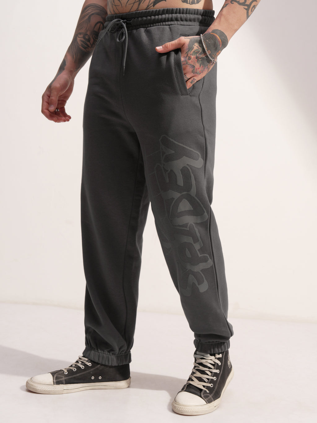 Marvel By Highlander Men Grey Spider-Man Baggy Solid Joggers - Grey - Image 4