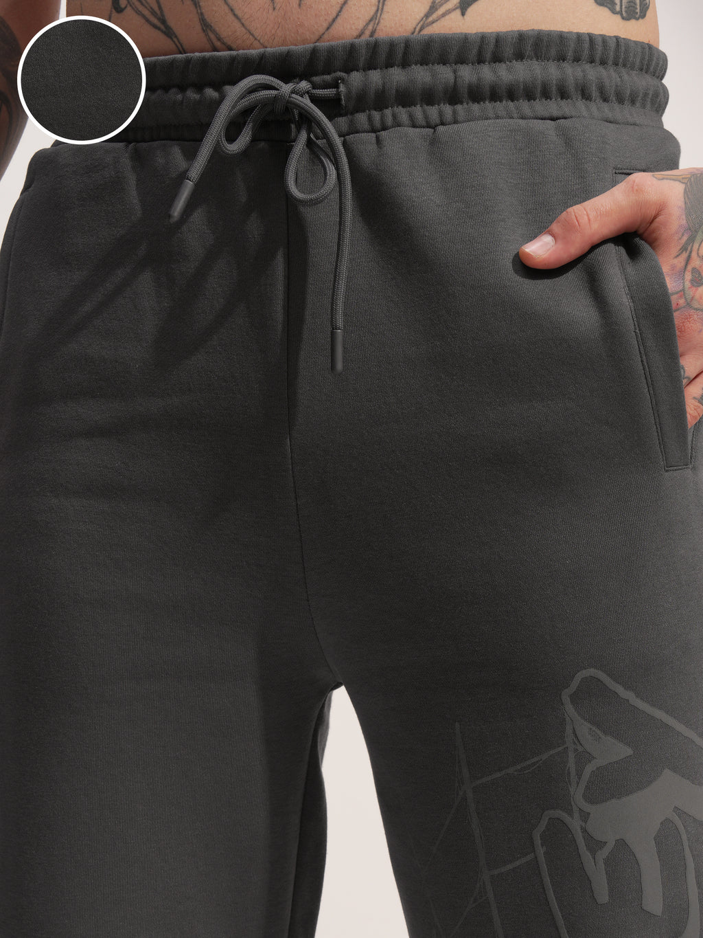 Marvel By Highlander Men Grey Spider-Man Baggy Solid Joggers - Grey - Image 5